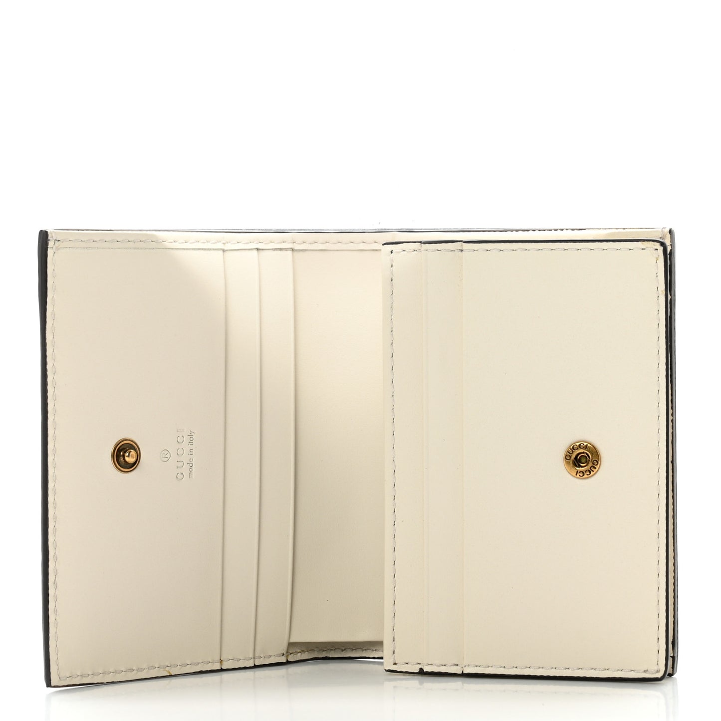 Guccissima Cherries Card Case Wallet White