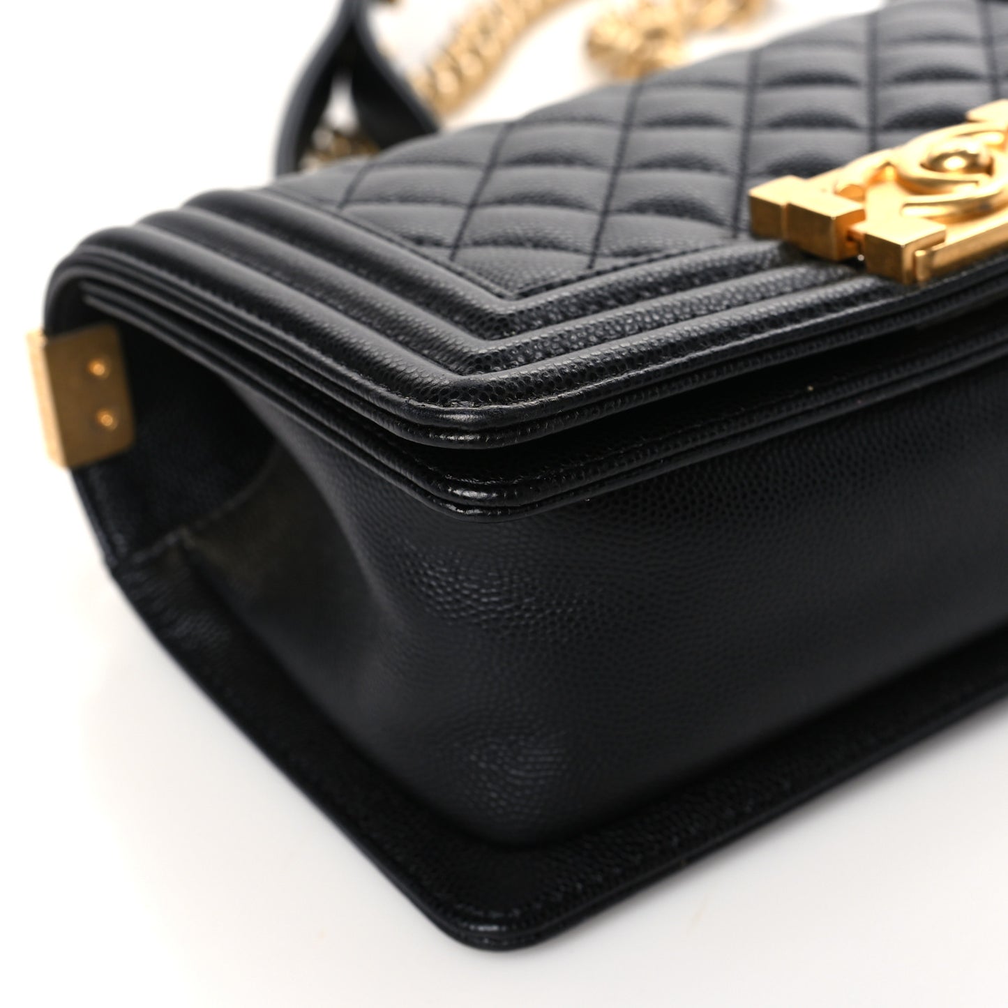Caviar Quilted Small Boy Flap Black