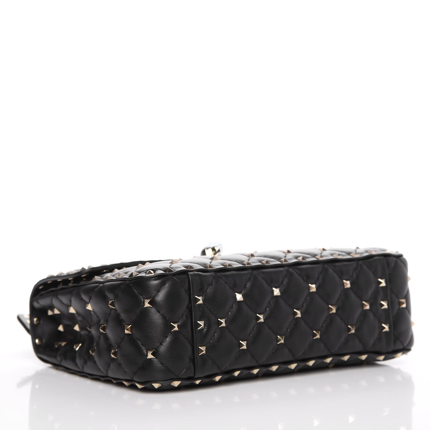 Valentino Garavani Lambskin VLTN Print Medium Rockstud Spike Shoulder Bag Black 4 of 9