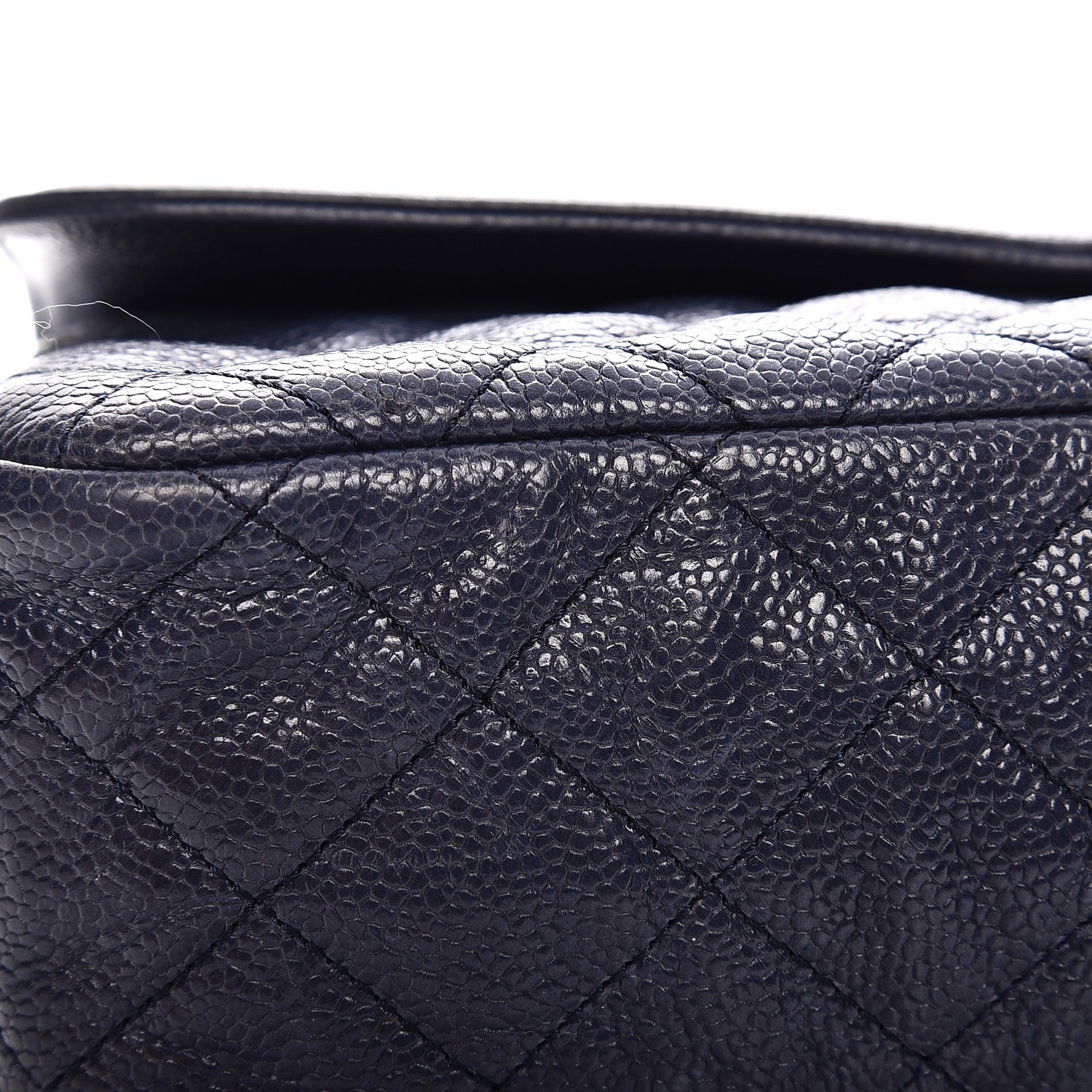Chanel Crumpled Grained Calfskin Flap Navy Blue 8 of 13