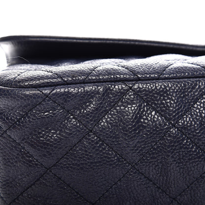 Chanel Crumpled Grained Calfskin Flap Navy Blue 8 of 13