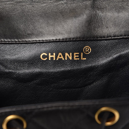 Chanel Lambskin Quilted Drawstring Backpack Black 6 of 10