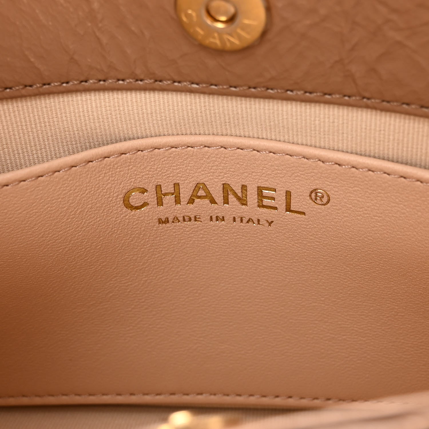 Chanel Shiny Crumpled Calfskin Quilted Small Wavy CC Hobo Dark Beige 6 of 10