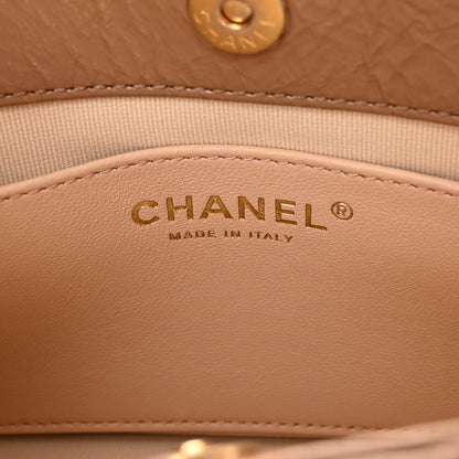 Chanel Shiny Crumpled Calfskin Quilted Small Wavy CC Hobo Dark Beige 6 of 10