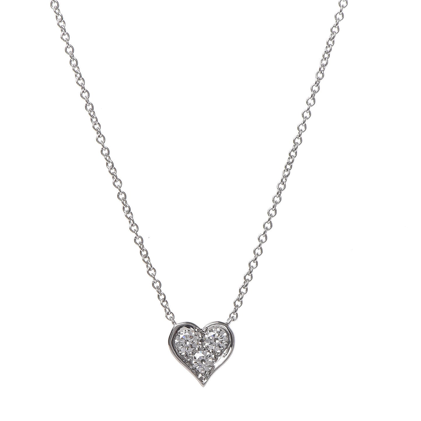 Platinum Diamond Heart Pendant Necklace