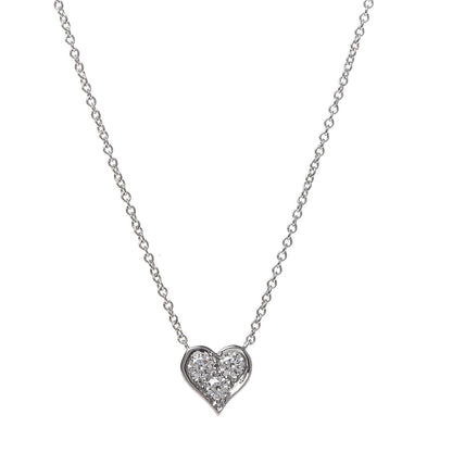 Tiffany Platinum Diamond Heart Pendant Necklace 4 of 6