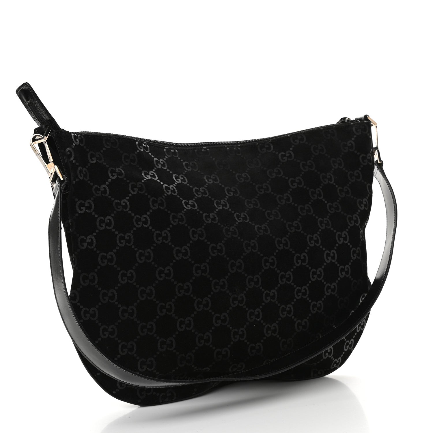Gucci Suede Guccissima Hobo Black 2 of 7