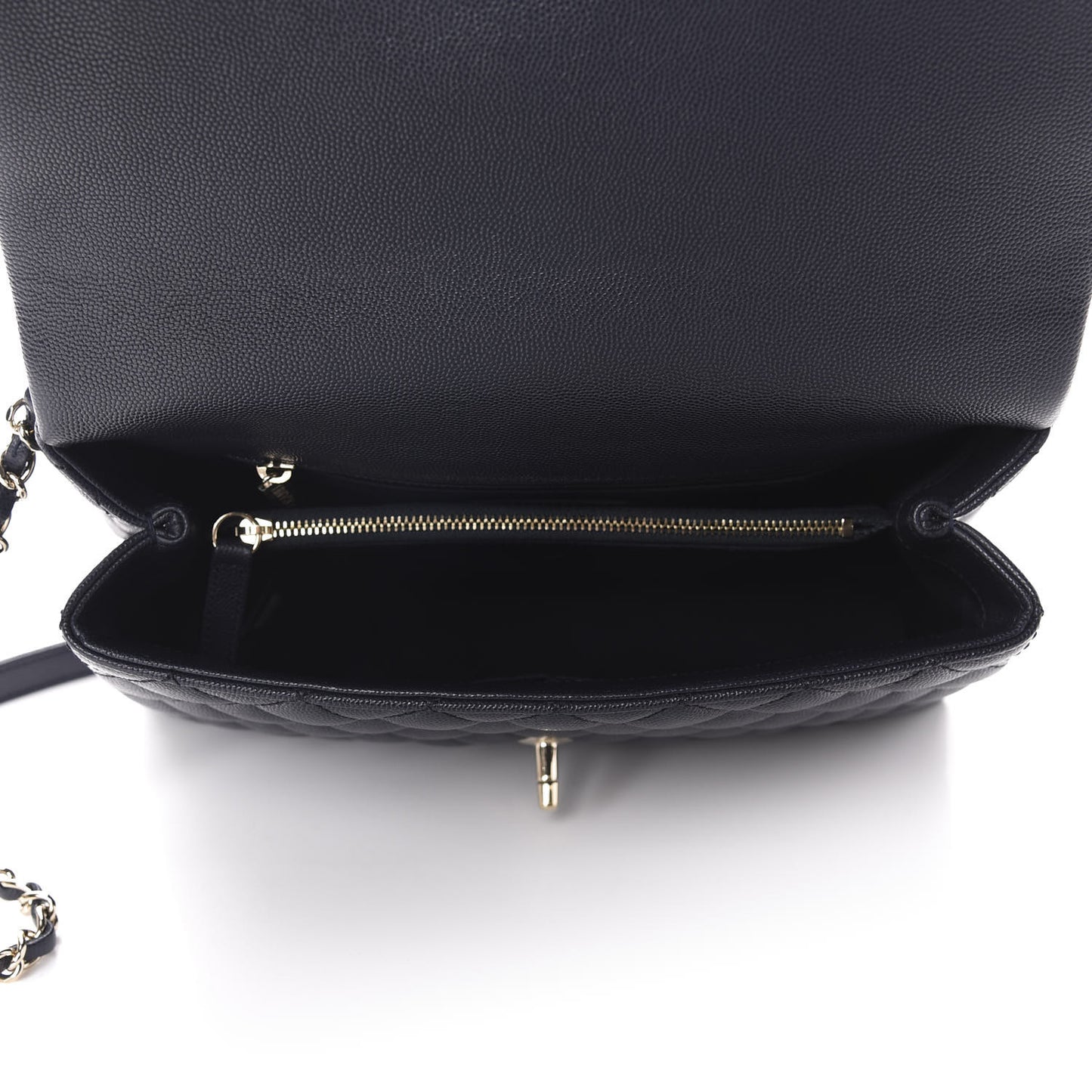 Caviar Quilted Small Coco Handle Flap Navy