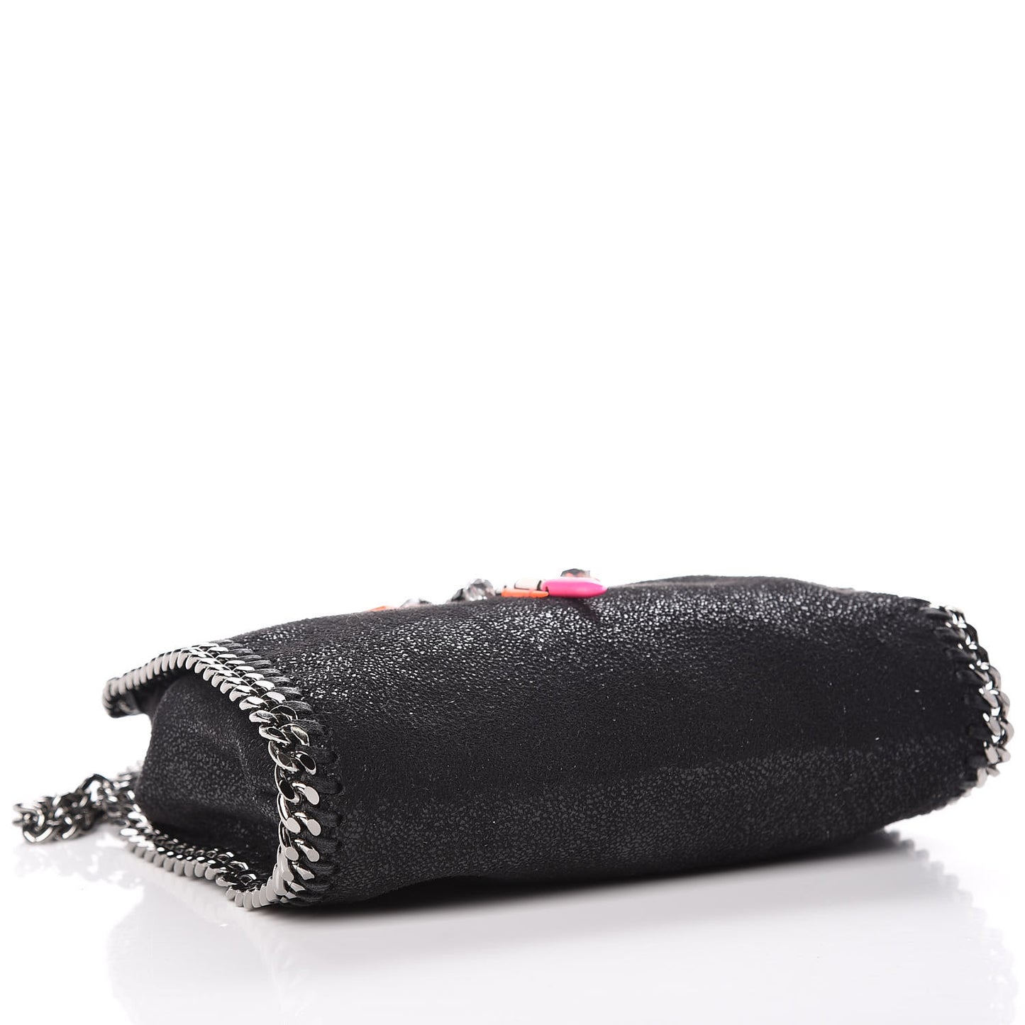 Shaggy Deer Embellished Tiny Falabella Tote Black