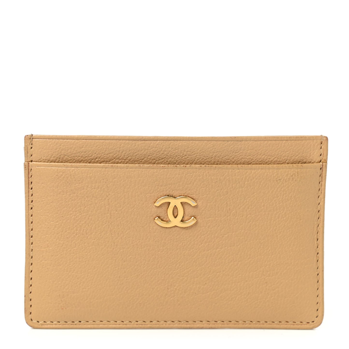 Goatskin CC Card Holder Beige