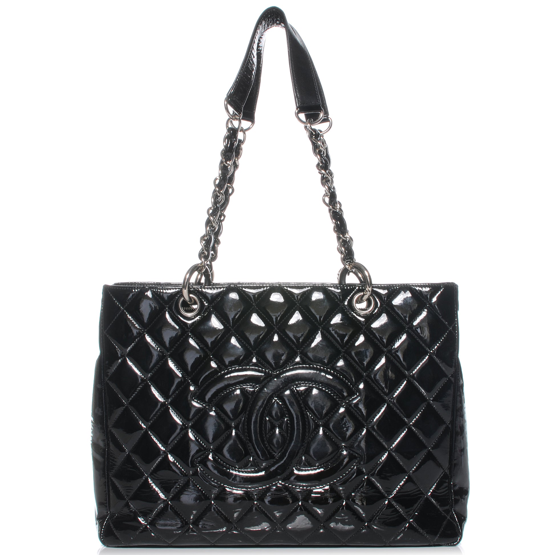 Chanel Patent Grand Shopping Tote GST Black 1 of 7