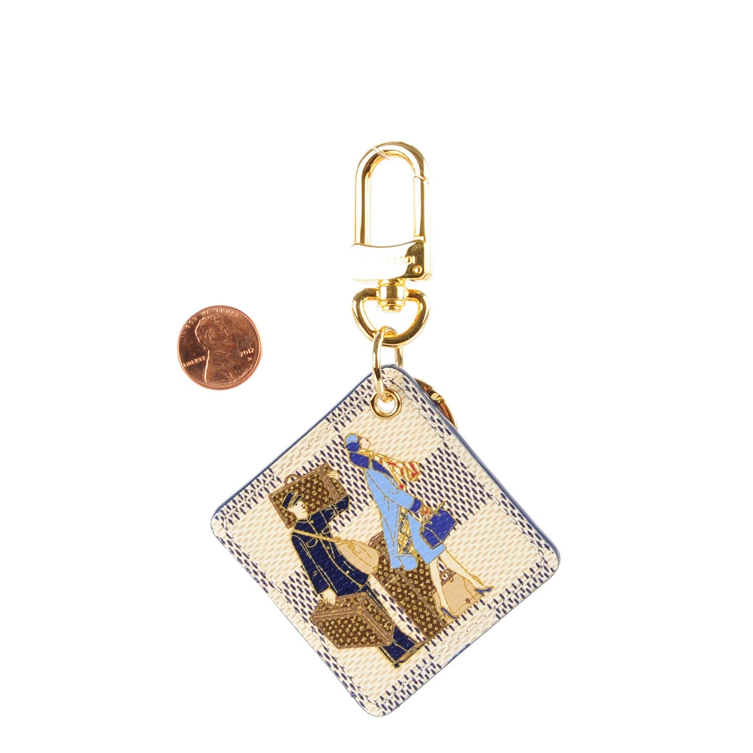 Louis Vuitton Damier Azur Illustre Groom Key Holder 2 of 6
