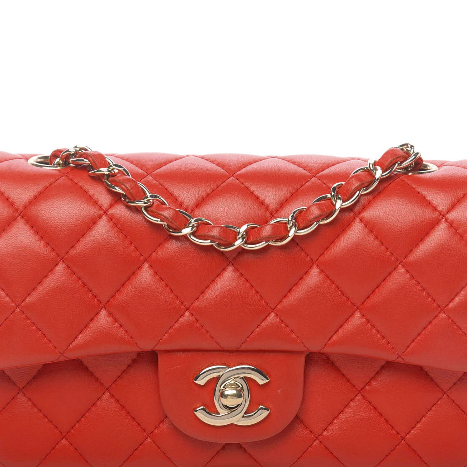 Chanel Lambskin Quilted Mini Rectangular Flap Red 10 of 10