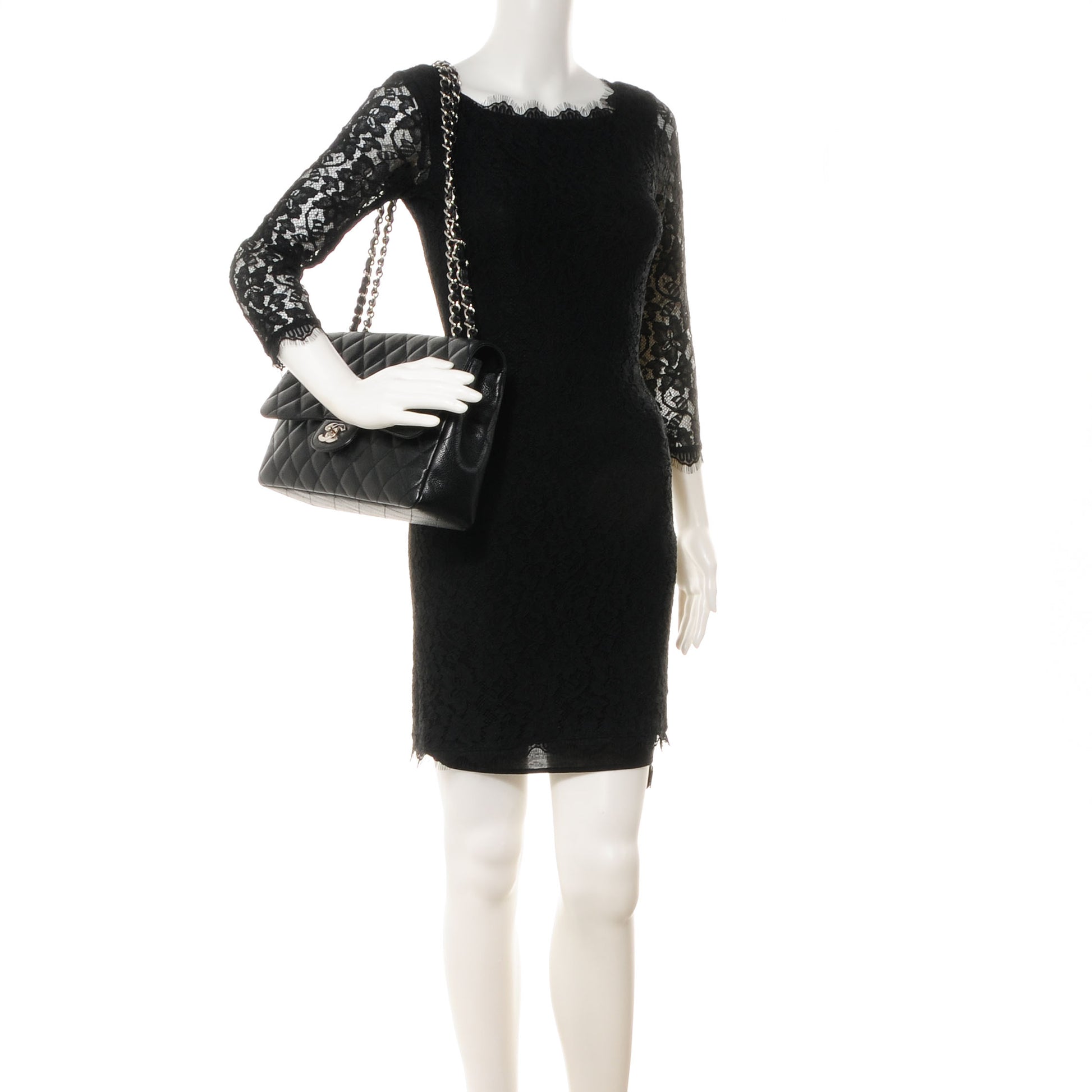 Chanel Caviar Jumbo Single Flap Black 2 of 7