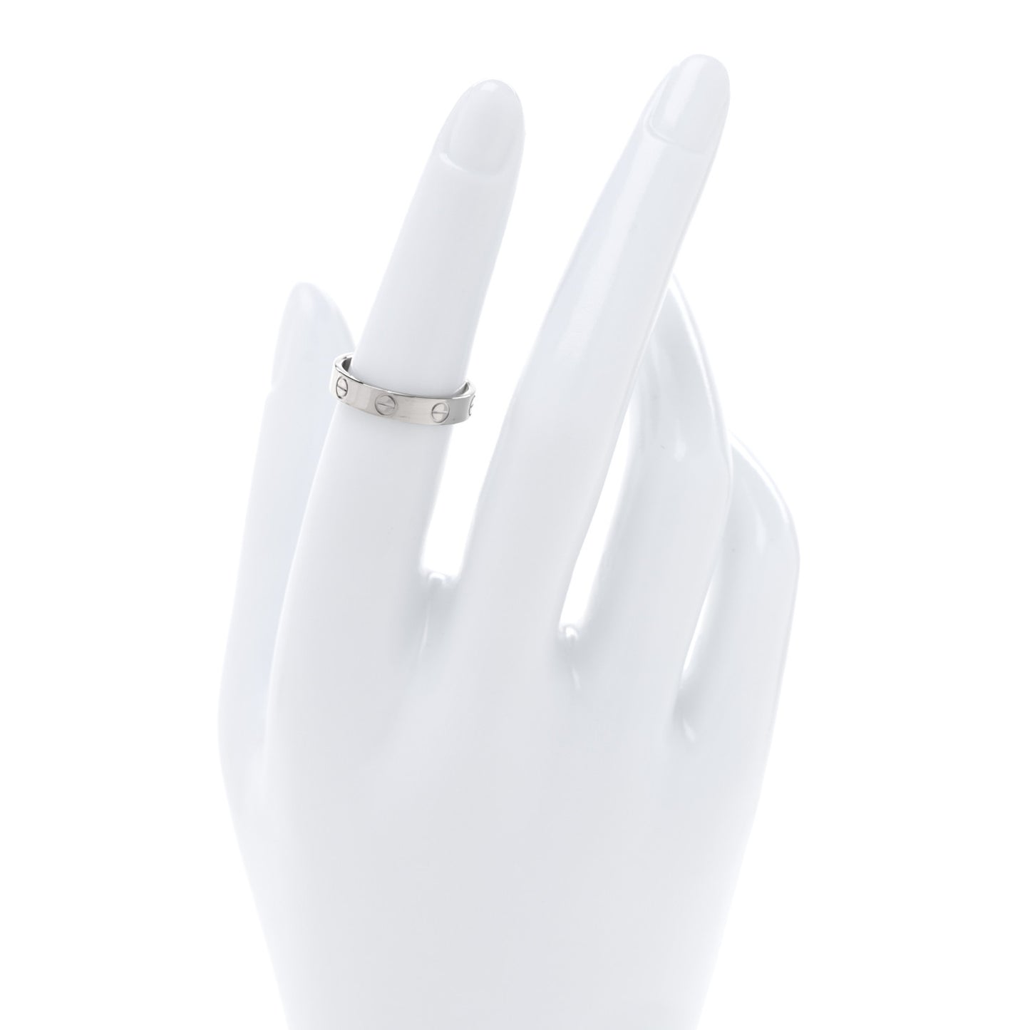 18K White Gold 3.5mm LOVE Wedding Band Ring 51 5.75