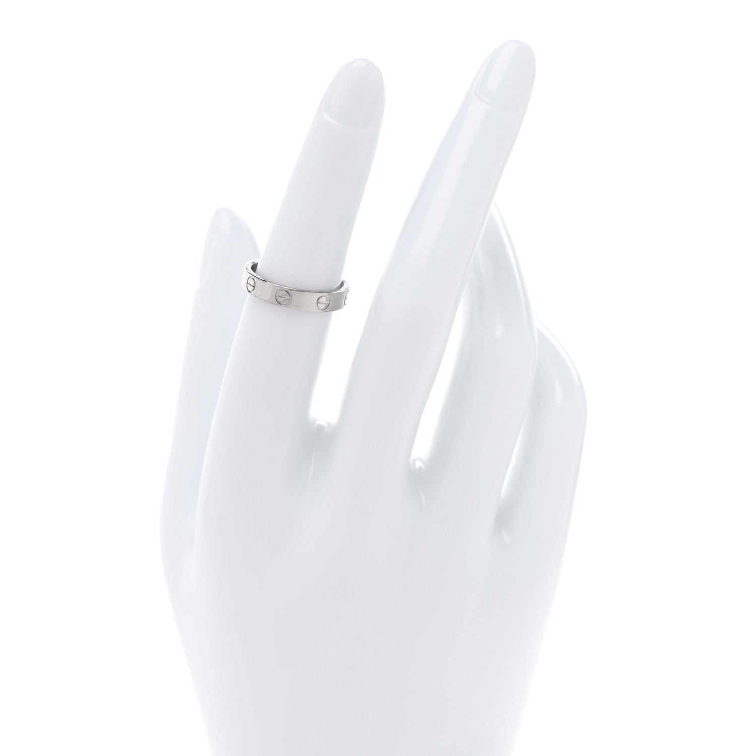 Cartier 18K White Gold 3.5mm LOVE Wedding Band Ring 51 5.75 2 of 4