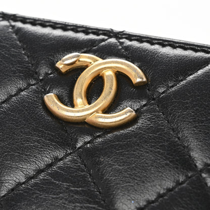 Chanel Lambskin Quilted Compact Zipped Wallet Black 9 of 11