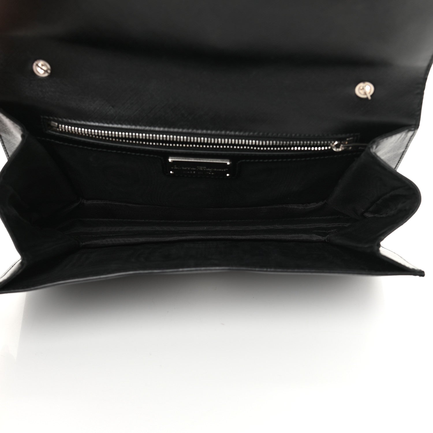 Salvatore Ferragamo Printed Calfskin Vara Bow Chain Flap Crossbody Black 5 of 15