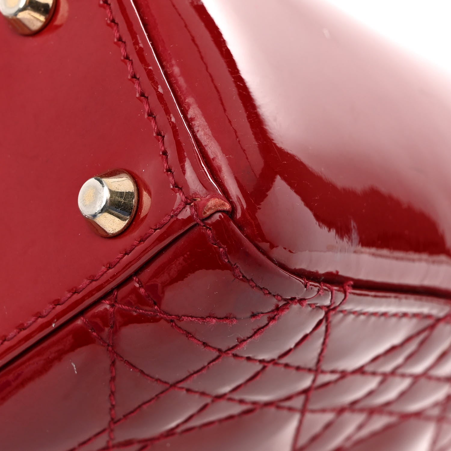 Christian Dior Patent Cannage Mini Lady Dior Red 16 of 17