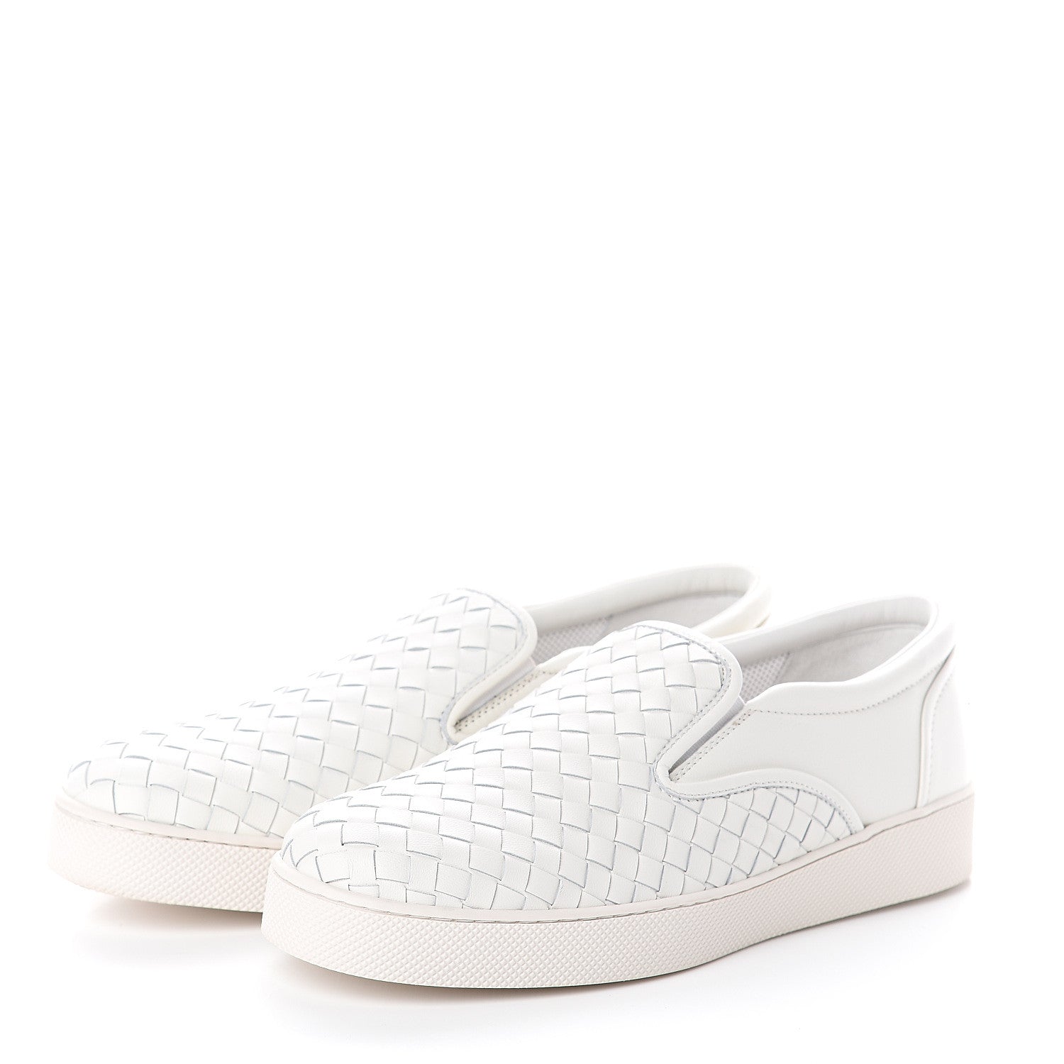 Bottega Veneta Nappa Intrecciato Slip On Sneakers 38.5 White 3 of 7