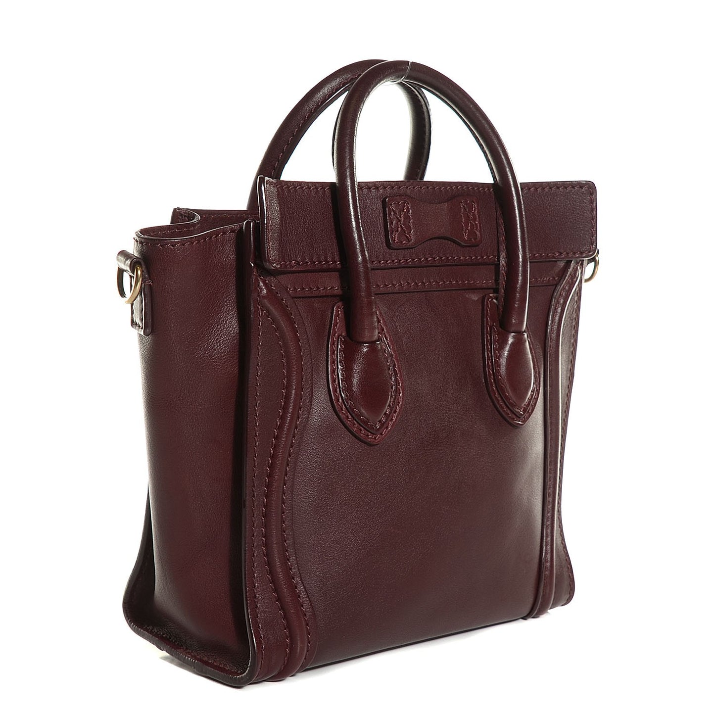 Smooth Calfskin Nano Luggage Burgundy