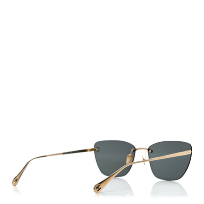 Chanel Titanium Cat Eye CC Sunglasses 4286-T Light Gold 3 of 7