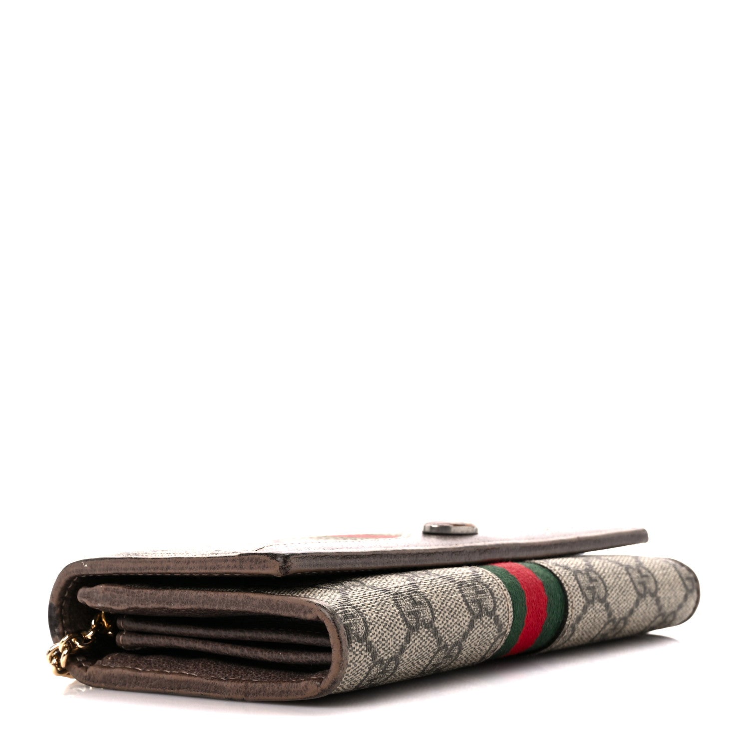 Gucci GG Supreme Monogram Web Ophidia Wallet On Chain Brown 4 of 12