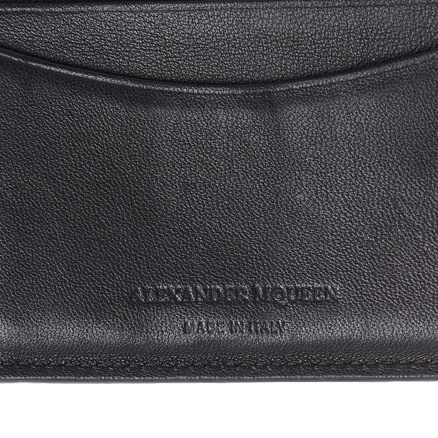 Alexander McQueen Metallic Textured Calfskin Skull Bi Fold Card Holder Silver 6 of 9
