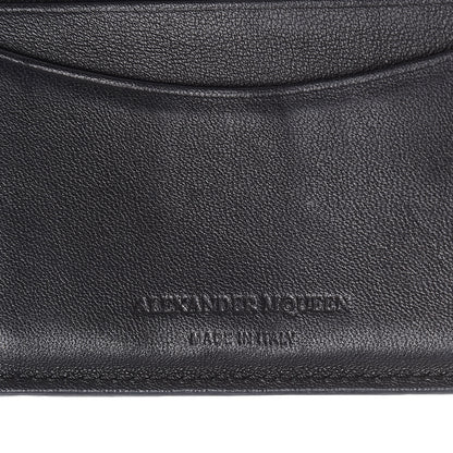 Alexander McQueen Metallic Textured Calfskin Skull Bi Fold Card Holder Silver 6 of 9