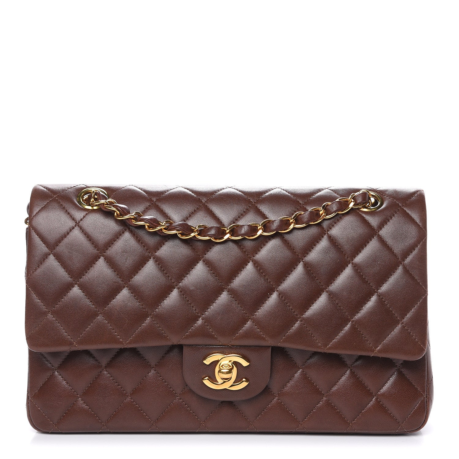 Chanel Lambskin Quilted Medium Double Flap Brown 1 of 16