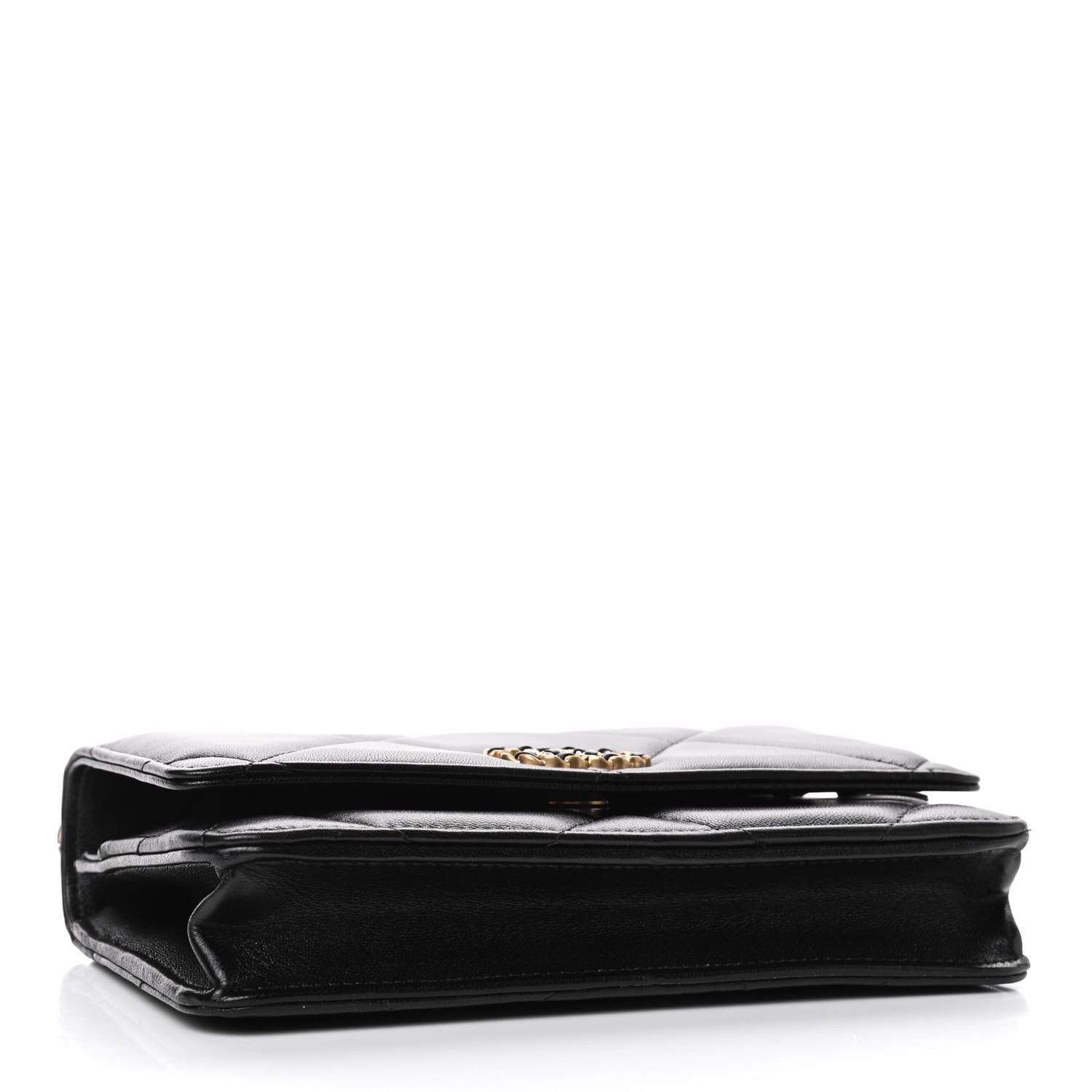 Chanel Lambskin Quilted Chanel 19 Wallet On Chain WOC Black 3 of 5