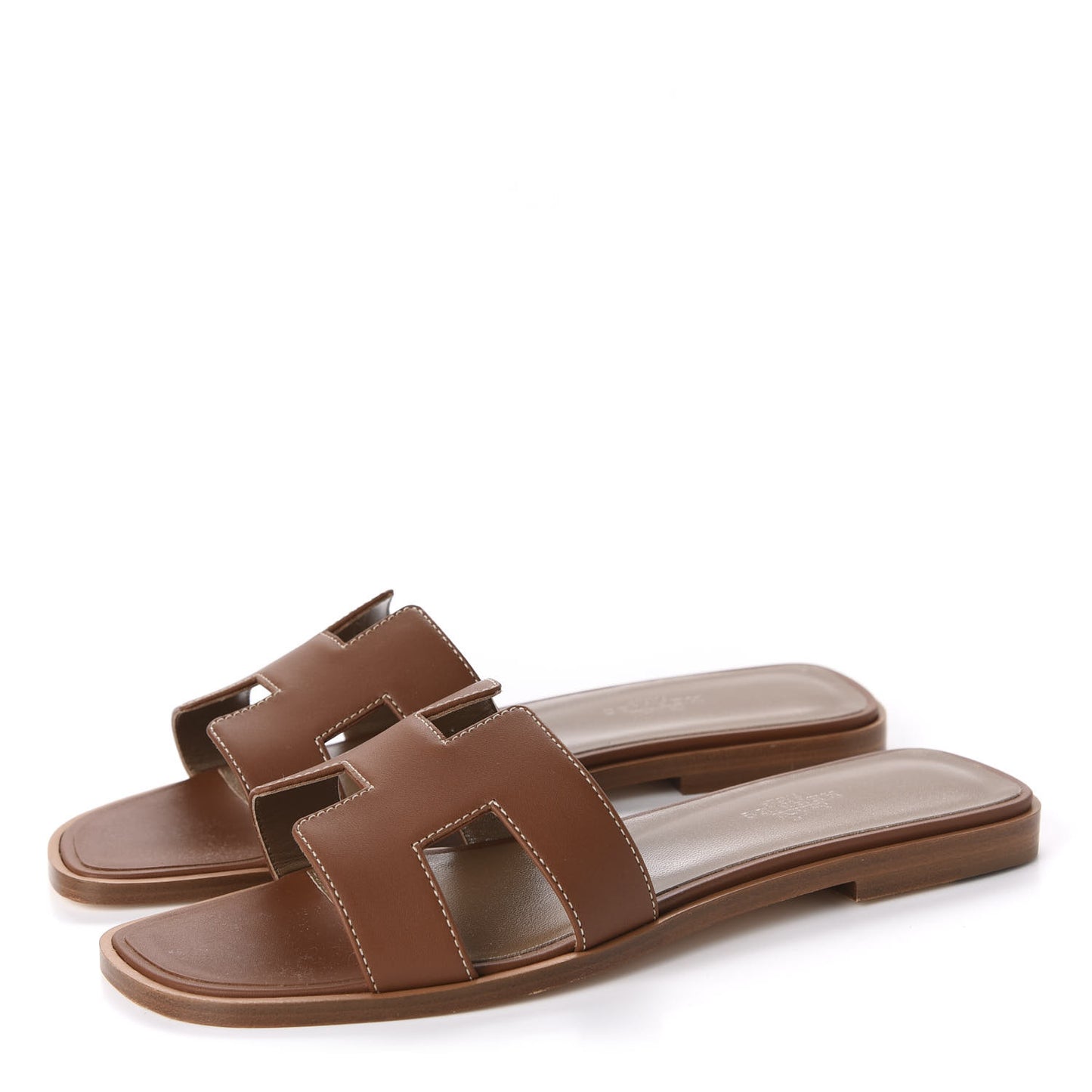 Box Calfskin Oran Sandals 37.5 Gold