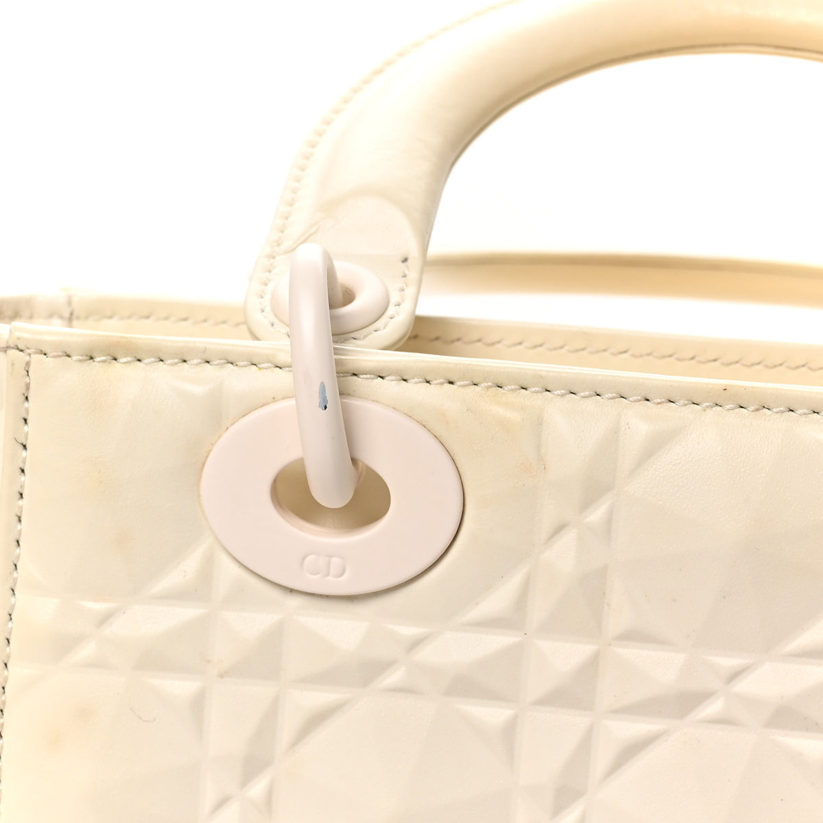Christian Dior Calfskin Cannage Diamond Small My ABCDior Lady Dior White 10 of 10