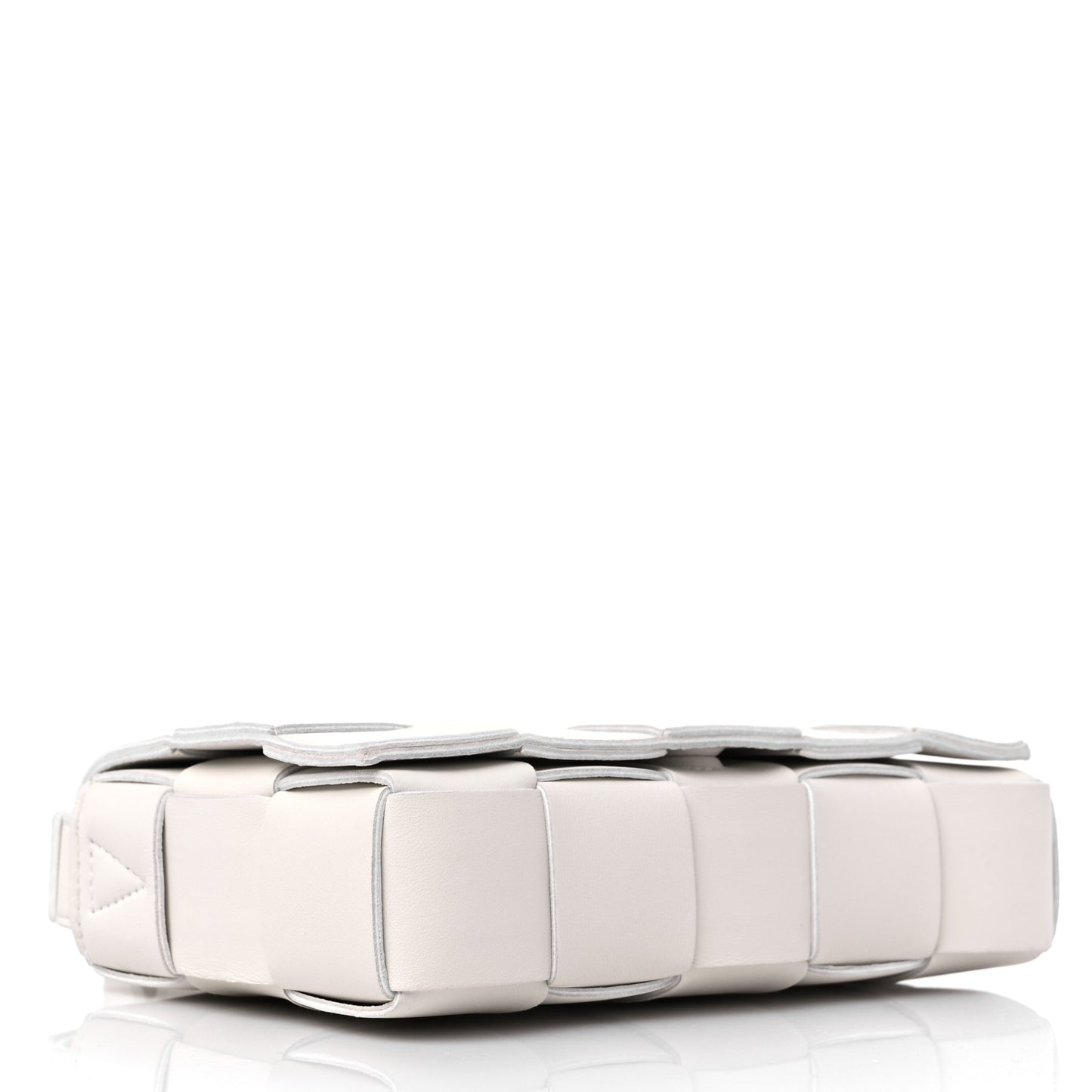 Lambskin Maxi Intrecciato Small Cassette Crossbody Bag White