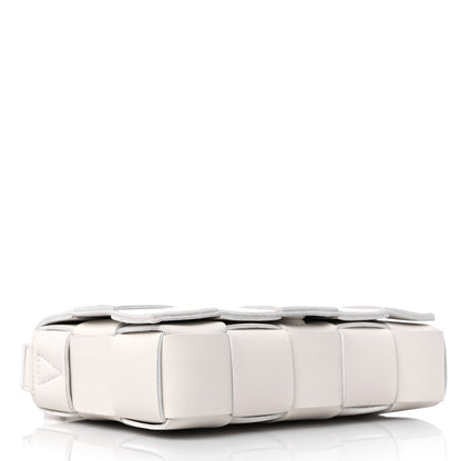 Bottega Veneta Lambskin Maxi Intrecciato Small Cassette Crossbody Bag White 3 of 7