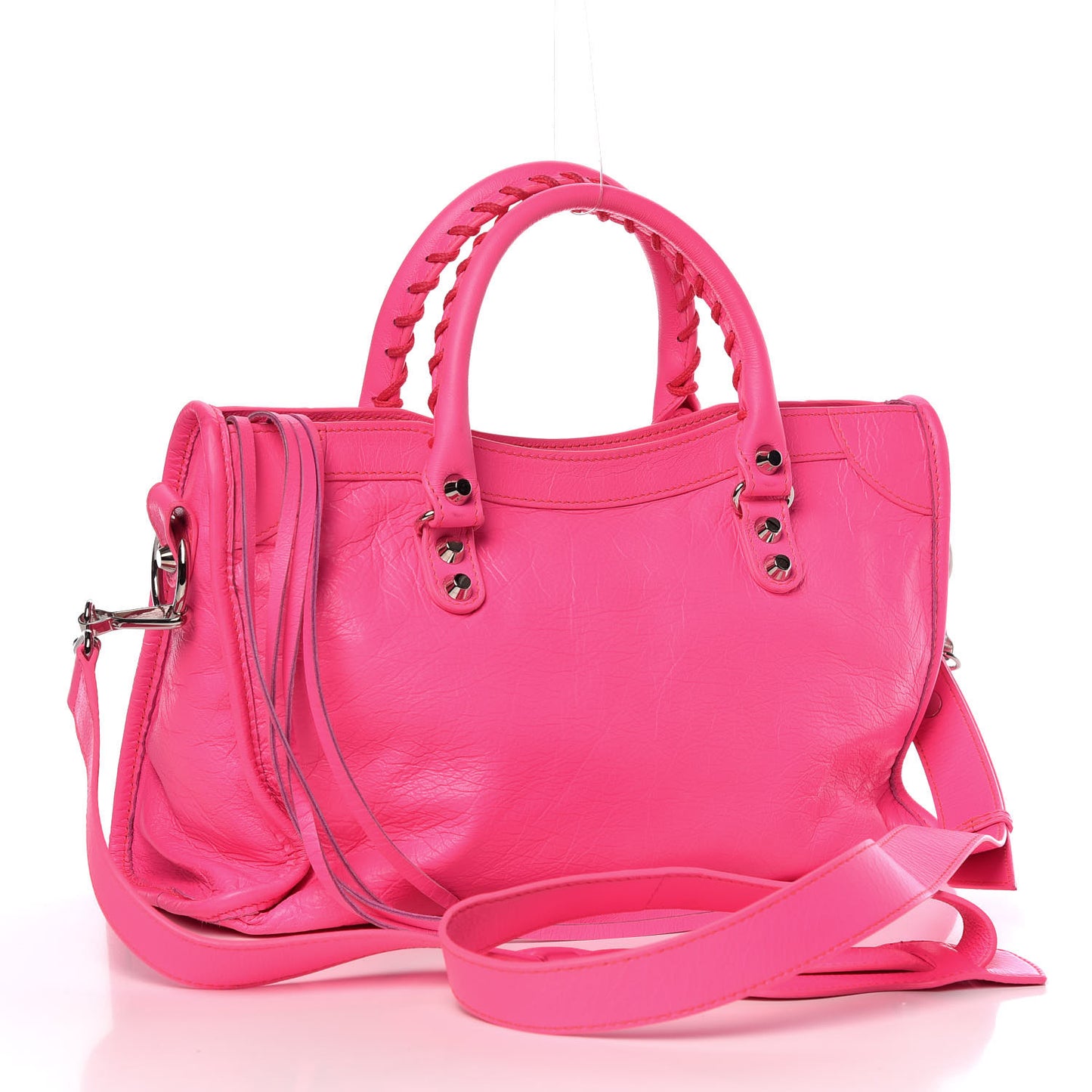 Agneau Classic Silver Hardware S City Rose Fluo