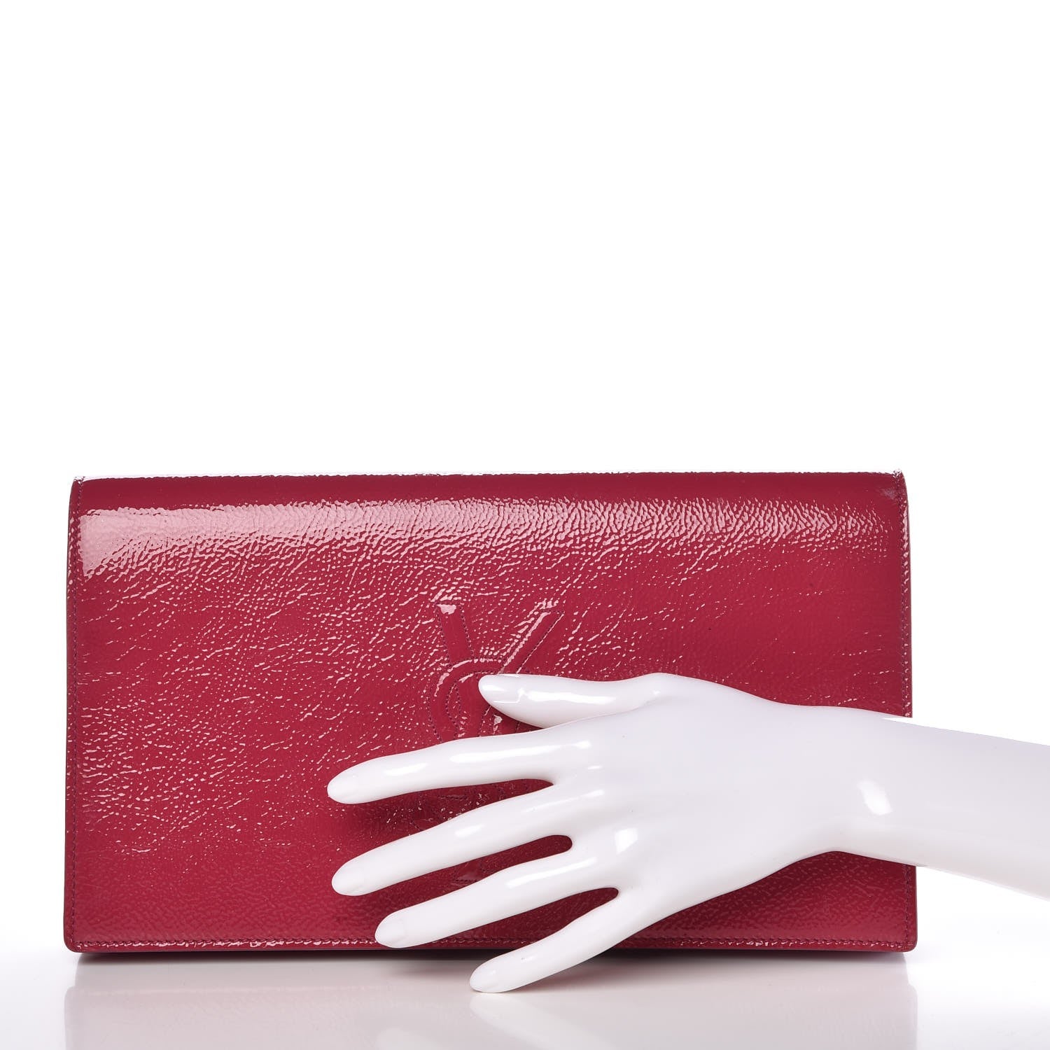 Saint Laurent Textured Patent Large Belle De Jour Clutch Fuchsia 2 of 9