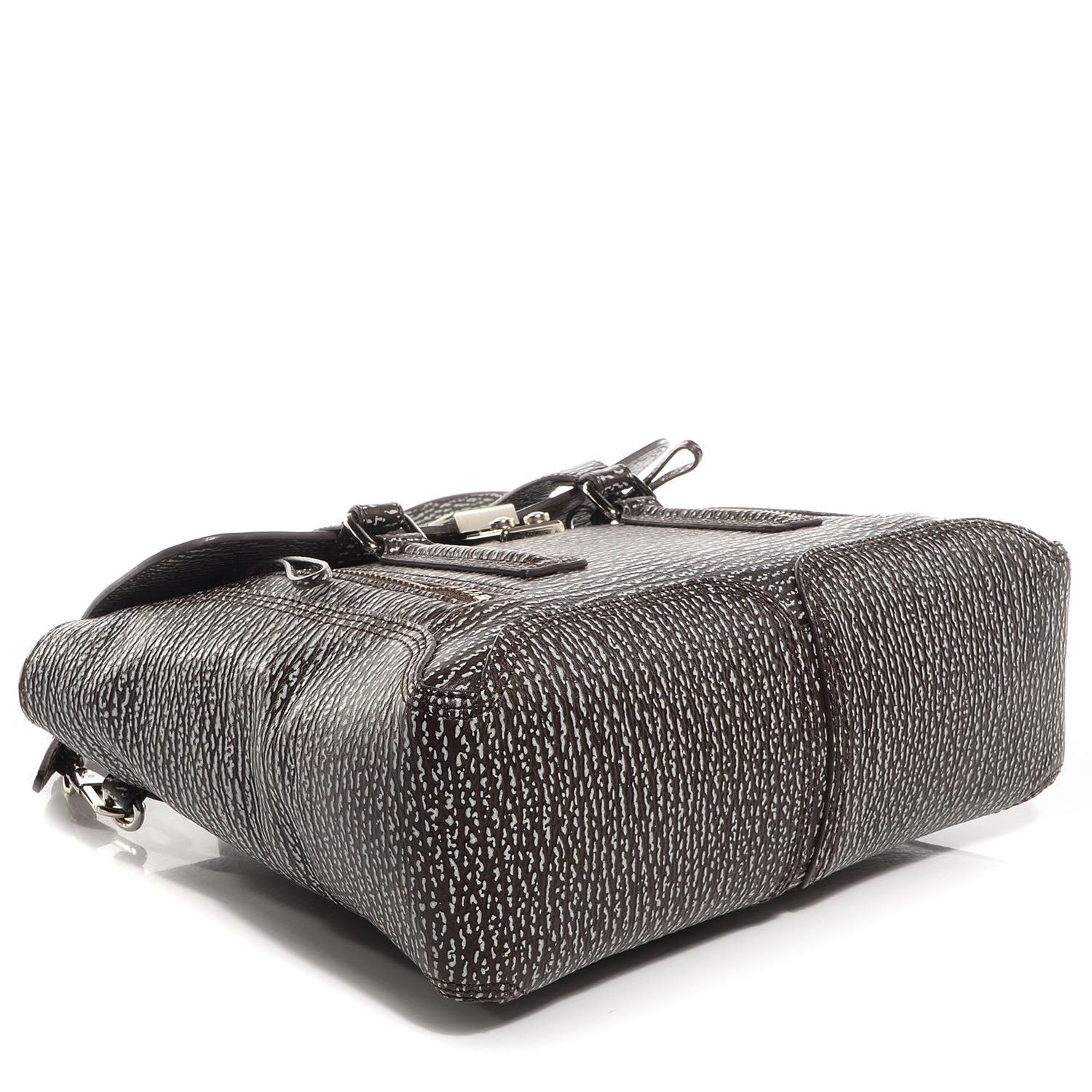3.1 Phillip Lim 3.1 Shark Embossed Leather Medium Pashli Satchel Brown and White 7 of 13