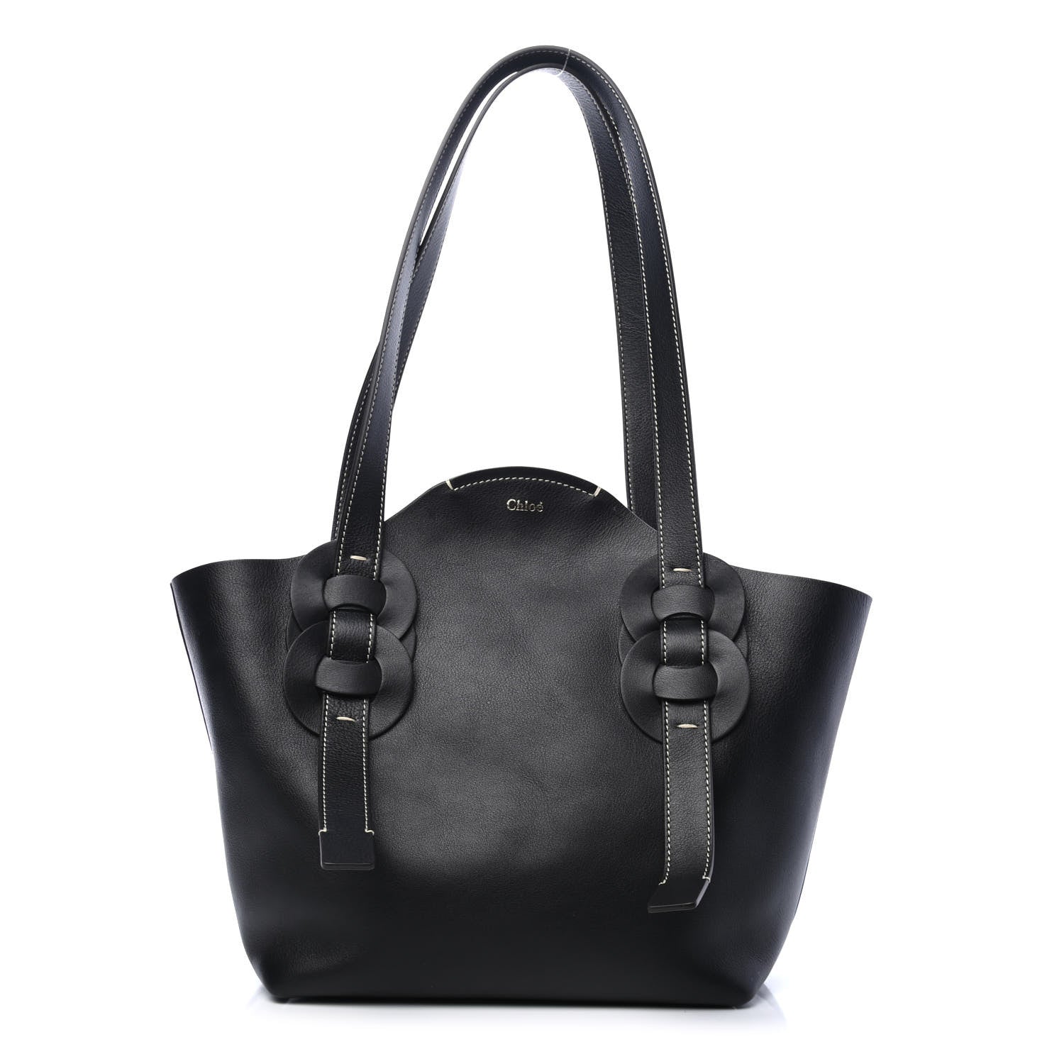 Chloe Small Grain Smooth Calfskin Medium Darryl Tote Black 1 of 4