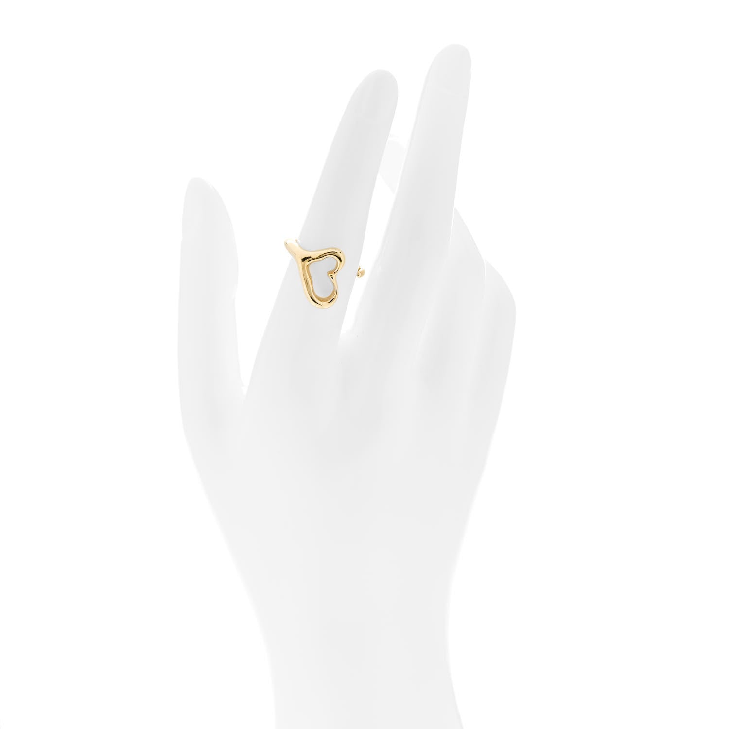 Tiffany 18K Yellow Gold Medium Elsa Peretti Open Heart Ring 52 6 2 of 6
