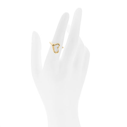 Tiffany 18K Yellow Gold Medium Elsa Peretti Open Heart Ring 52 6 2 of 6