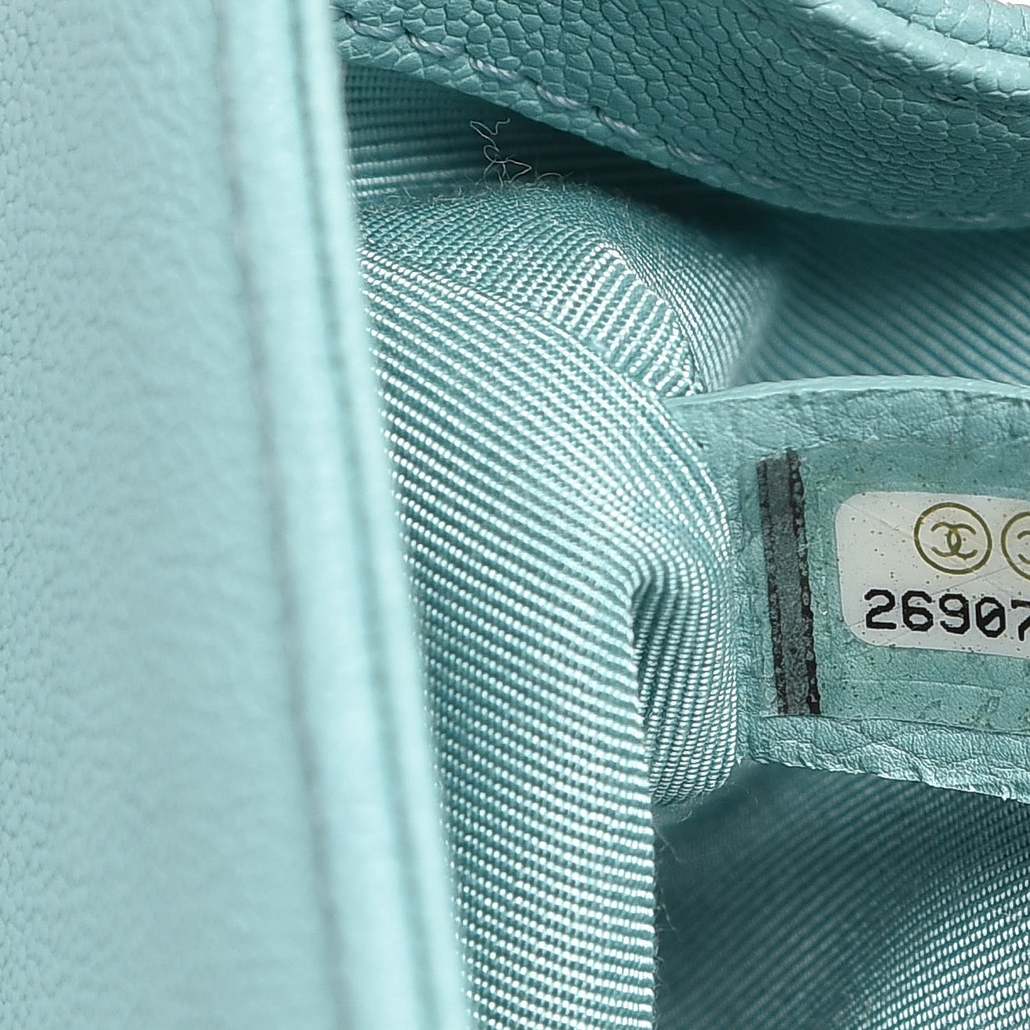 Caviar Quilted Small Boy Flap Light Blue