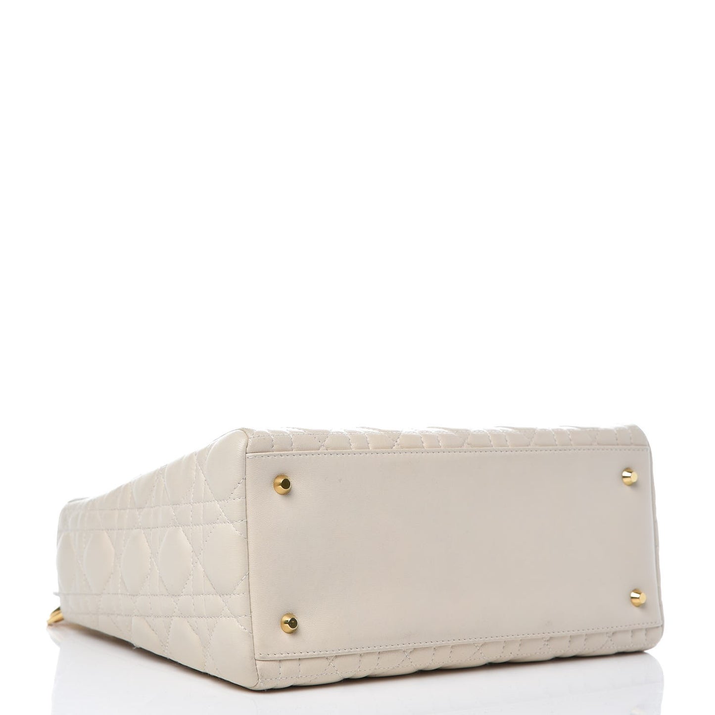 Lambskin Cannage Medium Lady Dior White