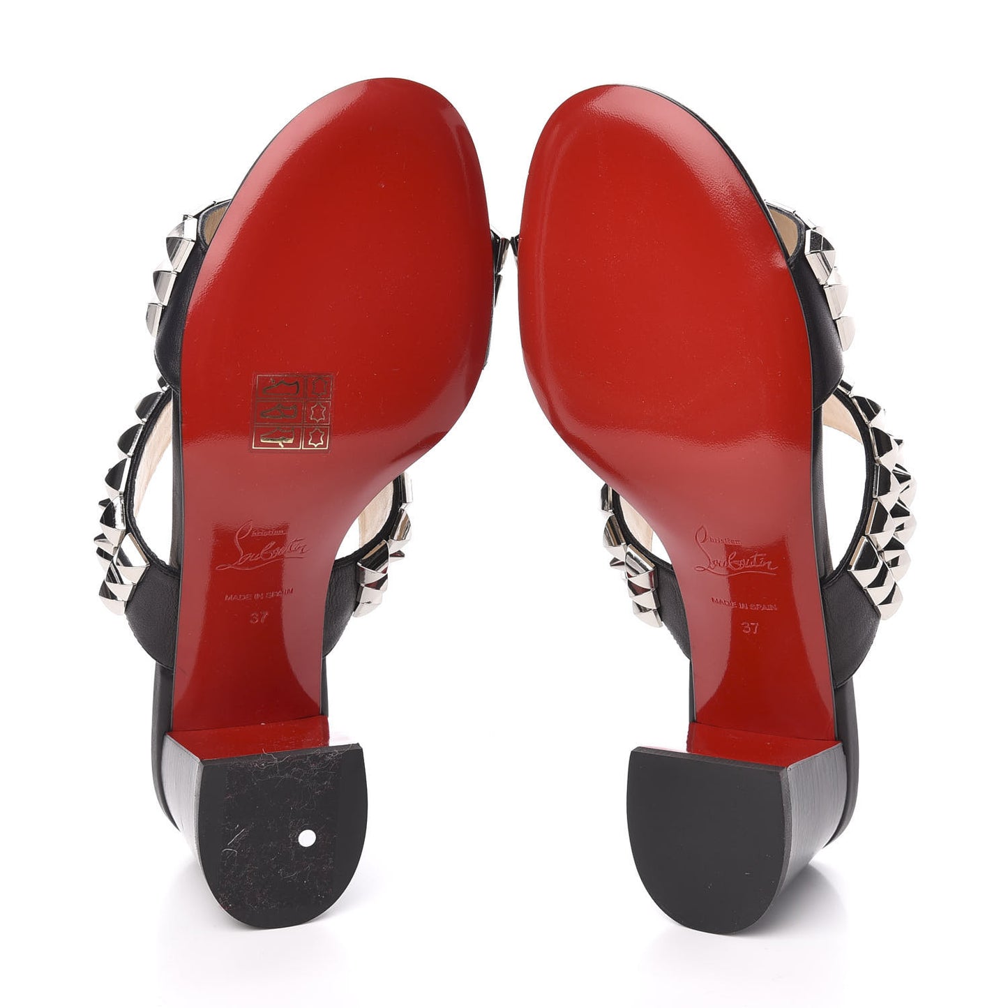 Calfskin Studded Tina Goes Mad 55 Slide Sandals 37 Black