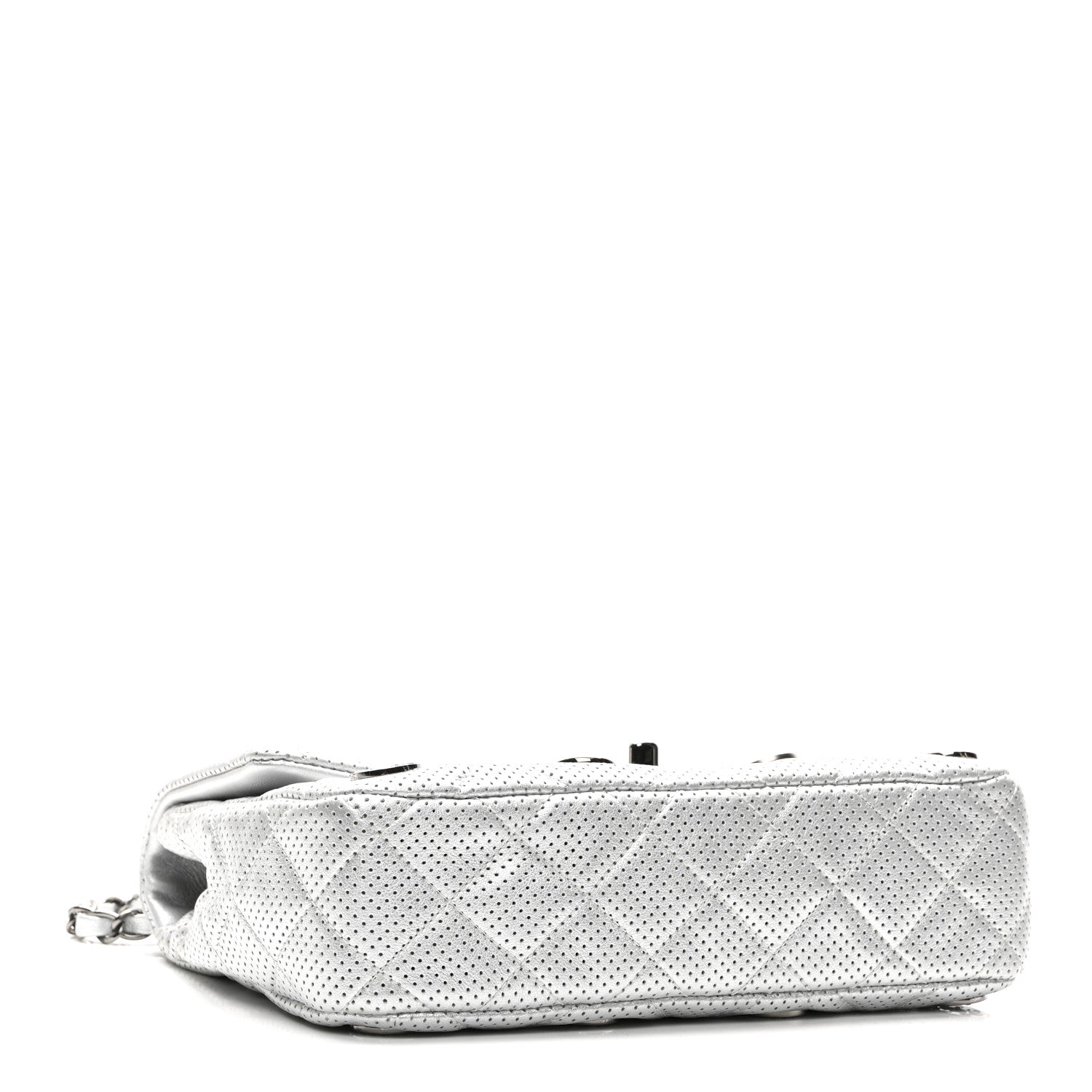 Chanel Perforated Metallic Lambskin Small CC Medals Flap Silver 4 of 10