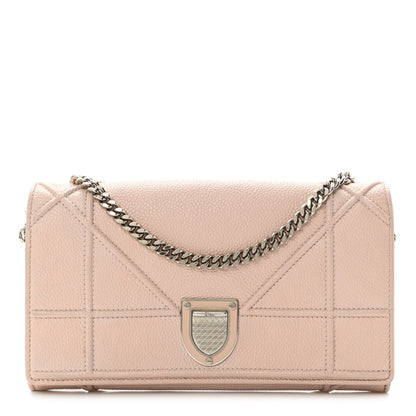 Christian Dior Grained Calfskin Diorama Wallet on Chain Pouch Nude 1 of 15