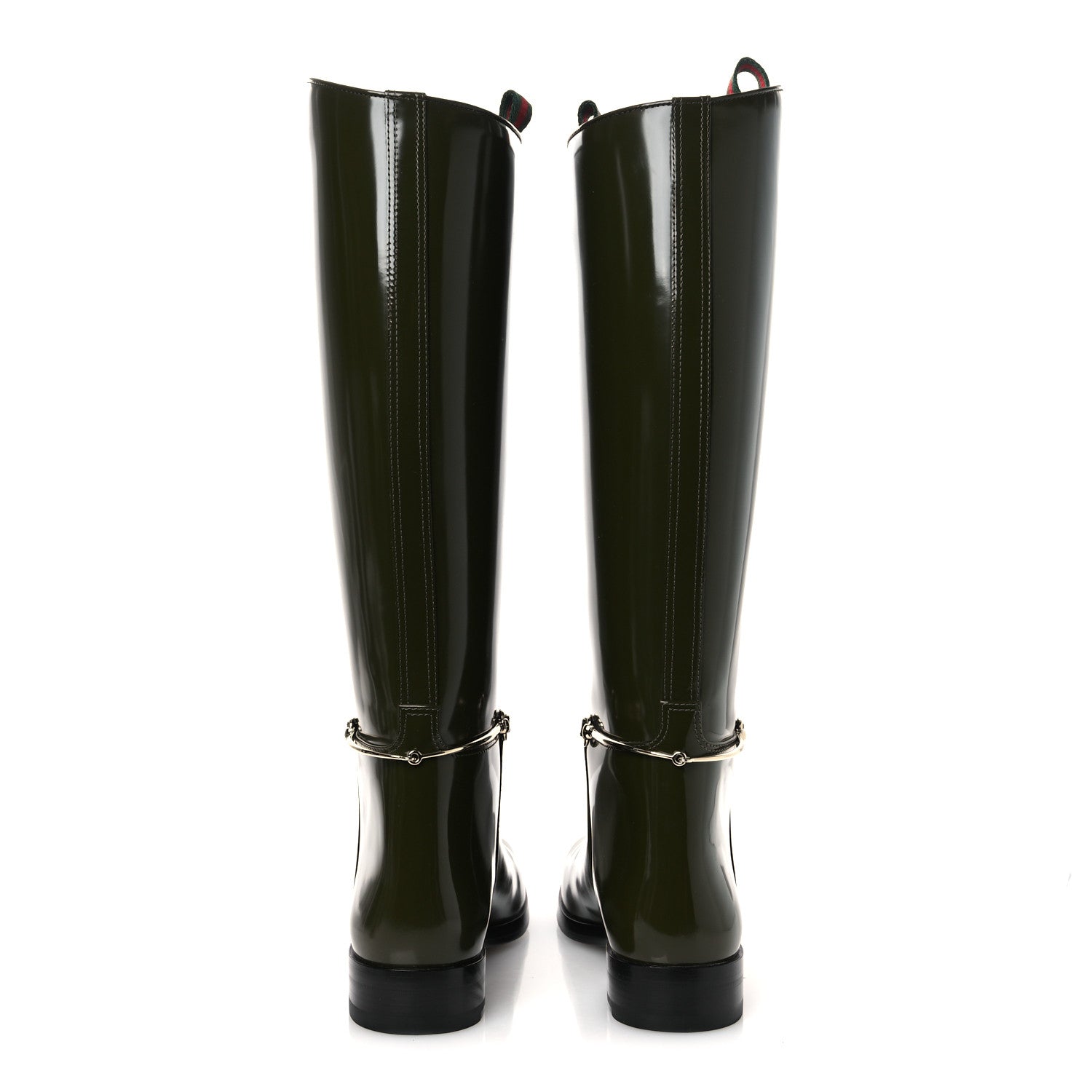 Gucci Brushed Calfskin Michelangelo Slim Horsebit Riding Boots 39 Luscious Green 6 of 11