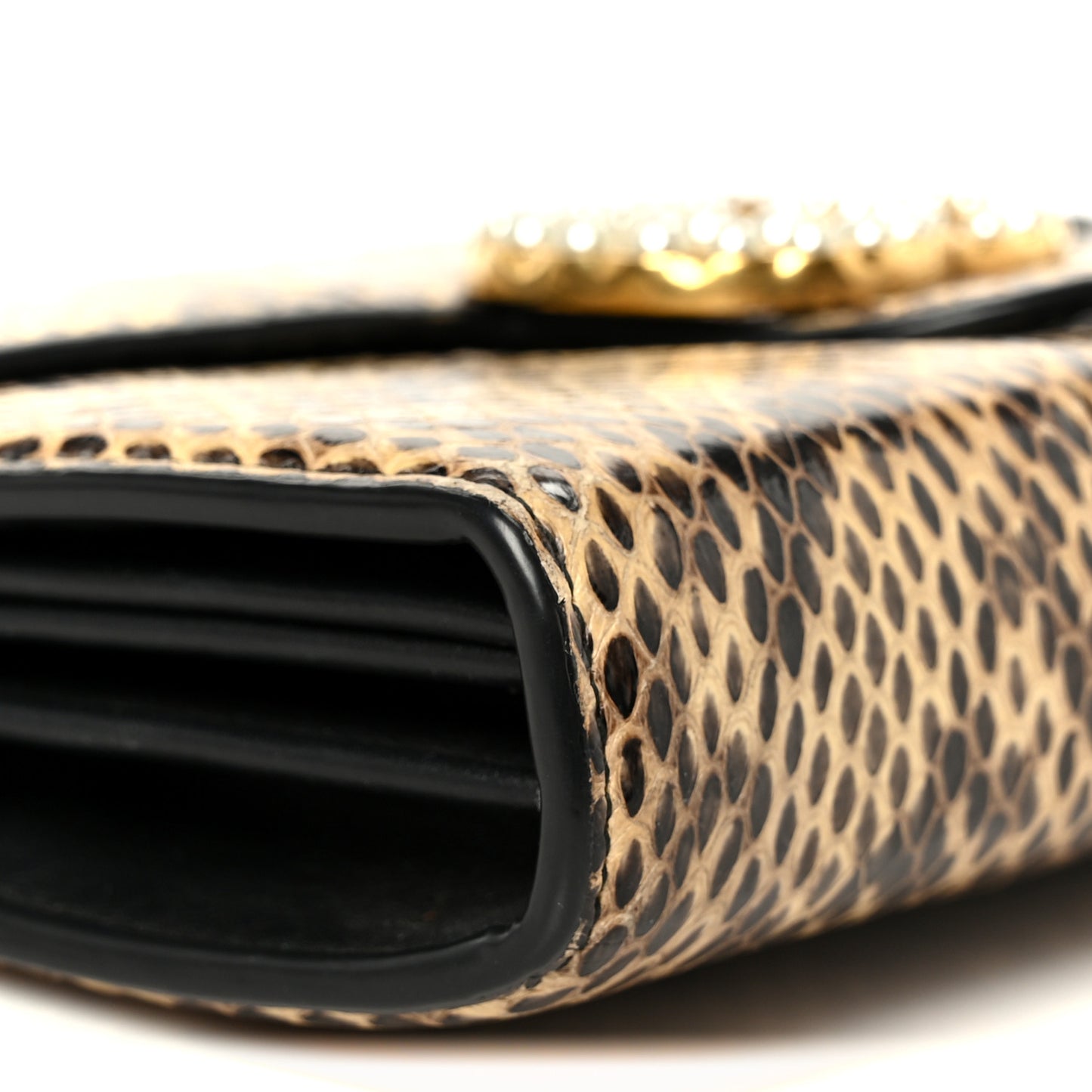 Snakeskin Pearly GG Marmont Chain Wallet Roccia