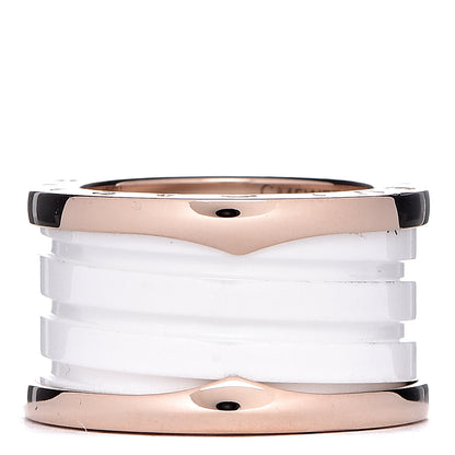 Bulgari 18K Rose Gold White Ceramic B.Zero1 Four-Band Ring 49 4.75 3 of 7