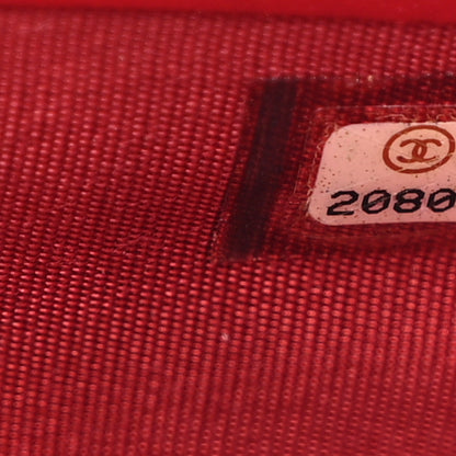Chanel Glazed Calfskin Quilted Small Coco Boy Zip Around Wallet Red 8 of 9